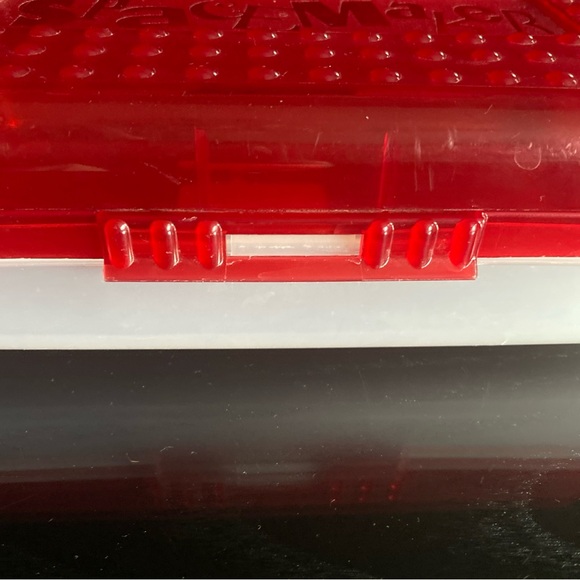 Y2K Spacemaker Pencil Box, Red Top with Frosted Clear Bottom - Picture 6 of 7